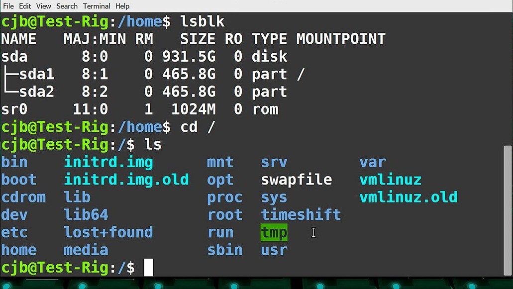 tampilan terminal linux command line
